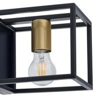 Ścienna LAMPA kinkiet VIGO 32227 Sigma loftowa OPRAWA metalowa klatka prostokątna czarna złota