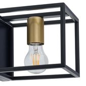 Ścienna LAMPA kinkiet VIGO 32227 Sigma loftowa OPRAWA metalowa klatka prostokątna czarna złota
