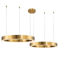 Lampa wisząca CIRCLE 60+60 LED mosiądz