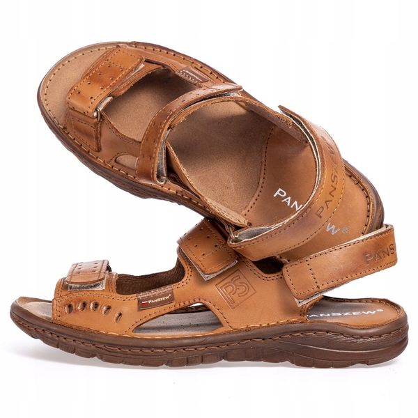 PanSzew WYGODNE Sandały Męskie ze Skóry Naturalnej POLSKIE Klapki 39-46 zdjęcie 5