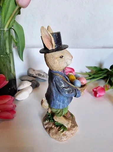 FIGURKA - WIELKANOCNY ZAJĄC KRÓLIK Z PISANKAMI III zdjęcie 7