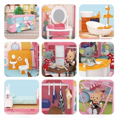 DUŻE AUTO dla LALEK AUTOBUS KAMPER WAKACYJNY rozkładany otwierany DOMEK na Arena.pl