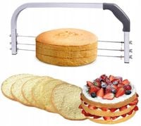 NÓŻ DO CIĘCIA TORTU CIASTA BISZKOPTU STRUNA 3 REGULOWANE OSTRZA