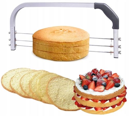 NÓŻ DO CIĘCIA TORTU CIASTA BISZKOPTU STRUNA 3 REGULOWANE OSTRZA na Arena.pl