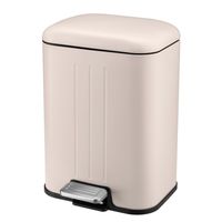 Kosz na śmieci z pedałem prostokątny 5l beżowy mat pokrywa wolnoopadająca