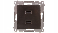 GNIAZDO ŁADOWARKA USB A+A 2.1A 5V PODWÓJNA SIMON 54 DC2USB.01/48 ANTRACYT