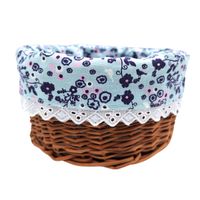 Koszyk Wiklinowy Ozdobny z Wkładem Materiałowym 18x9 cm – Ręcznie Robiony