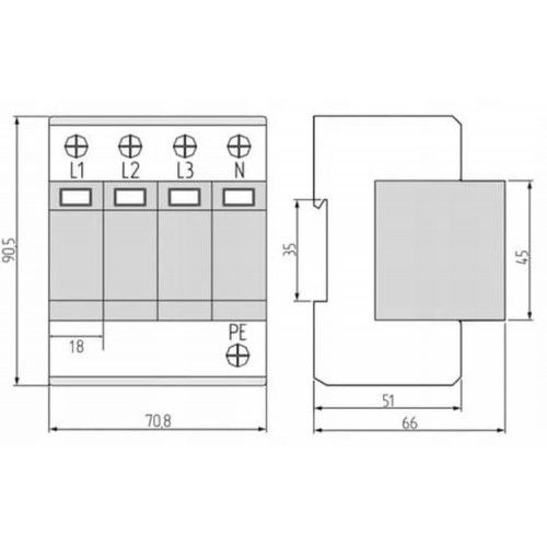 OGRANICZNIK PRZEPIĘĆ 3-FAZOWY 60KA B+C IP20 CE EN-61643-11 na Arena.pl
