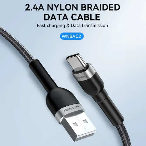 kabel wozinsky wnbac2 usb-a / usb-c 2.4a 2 m - czarny na Arena.pl