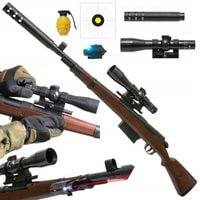 KARABIN SNAJPERSKI PISTOLET NA KULKI PLASTIKOWE Z LUNETĄ LASEREM + GRATISY
