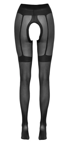 cottelli legwear rajstopy z wzorem pończoch open crotch czarne 30 den na Arena.pl