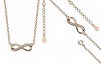 Elegancki pozłacany srebrny komplet celebrytka nieskończoność infinity cyrkonie srebro 925 Z0791Z_G