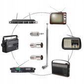 UNIWERSALNA TELESKOPOWA RADIOWA ANTENA FM DO KIN DOMOWYCH WIEŻ + 4