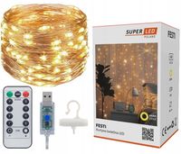 Kurtyna świetlna 300 LED Girlanda Lampki 3x3 m USB druciki SuperLED + pilot