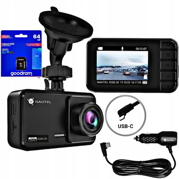 Kup Wideorejestrator samochodowy Navitel R285 2K + karta Goodram 64 GB ...
