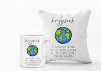 Walentynkowy Zestaw PODUSZKA i KUBEK prezent dla chłopaka z imieniem