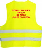 Kamizelka PROTEST ROLNIKÓW odblaskowa z nadrukiem STRAJK ROZMIAR M