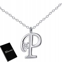 NASZYJNIK SREBRNY LITERA P LITERKA IMIĘ INICJAŁY łańcuszek damski zawieszka