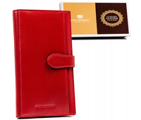 duży, skórzany portfel damski na zatrzask - peterson