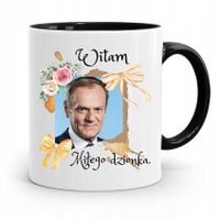 Kubek Czarny Donald Tusk Po Platforma Prezent Z Nadrukiem Ze Zdjęciem