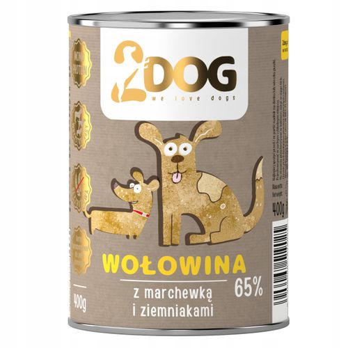 Mokra karma dla psa WOŁOWINA + MARCHEWKA 400g MONOPROTEINOWA HIPOALERGICZNA na Arena.pl