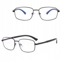 Męskie okulary Zerówki Blue Light do Komputera Oprawki Stalowe + AKCESORIA