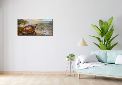 Obraz 90x40cm Nadmorski Żółw na Arena.pl