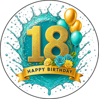 Opłatek na tort Urodziny 18 30 40 50 60 Happy Birthday Okazjonalny