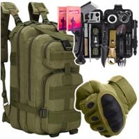 Zestaw Bojowy Wyjazdowy Obóz ASG Plecak Taktyczny Rękawice XL