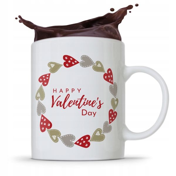Kubek Prezent Na Walentynki Happy Valentine's Day Z Nadrukiem Ze Zdjęciem zdjęcie 1