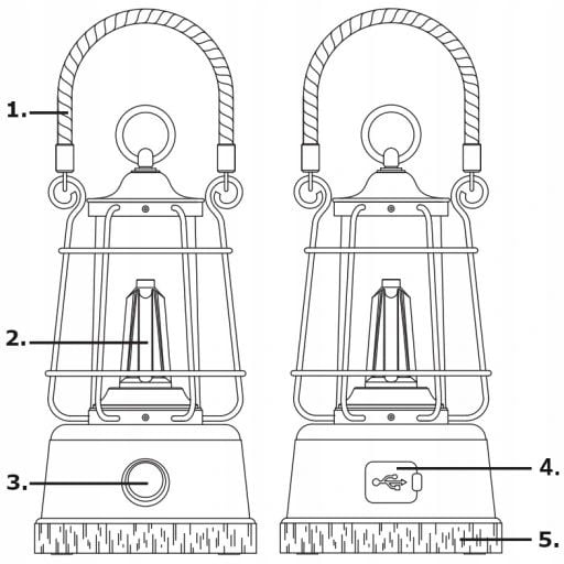LAMPKA KEMPINGOWA LATARKA AKUMULATOROWA POD NAMIOT POWERBANK USB IP44 75H zdjęcie 8