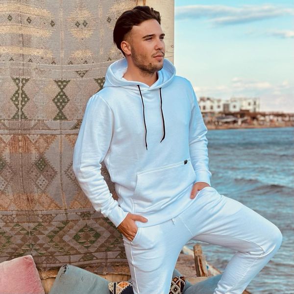 Bluza męska kangurka biała Ted Rozmiar - 4XL zdjęcie 1