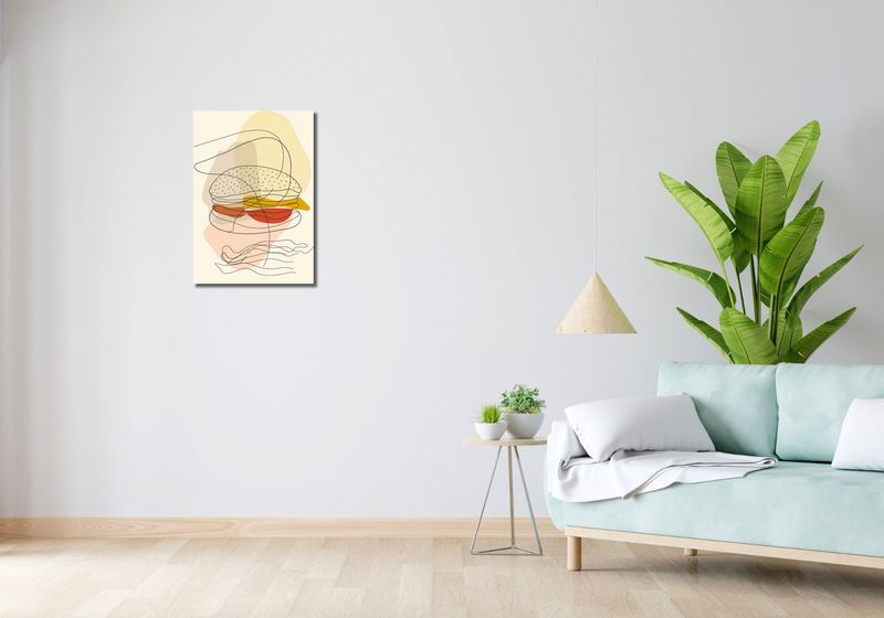 Obraz 40x60cm Cieniutki Burger zdjęcie 2