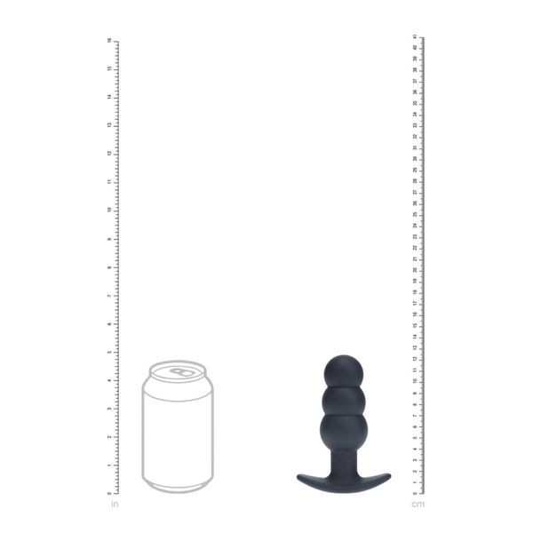 Tri Bulb Vibrating Silicone Anal Plug - Black zdjęcie 7