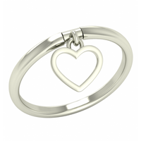 PIERŚCIONEK Z RUCHOMĄ ZAWIESZKĄ SERCE KONTUR ZE SREBRA SREBRO PRÓBY 925