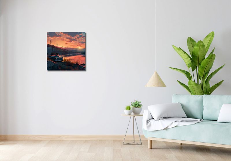 Obraz 50x50cm Zachód Przy Klasyku zdjęcie 2