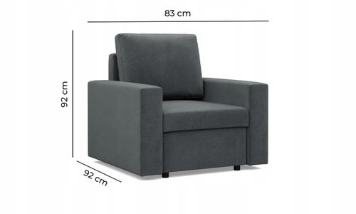 FOTEL NEO CIEMNY SZARY POSO Wygodny Elegancki BONELL SZTRUKS na Arena.pl