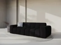 SOFA 4-OSOBOWA CZARNY WELUR 255/103/79 KENDAL OD MICADONI