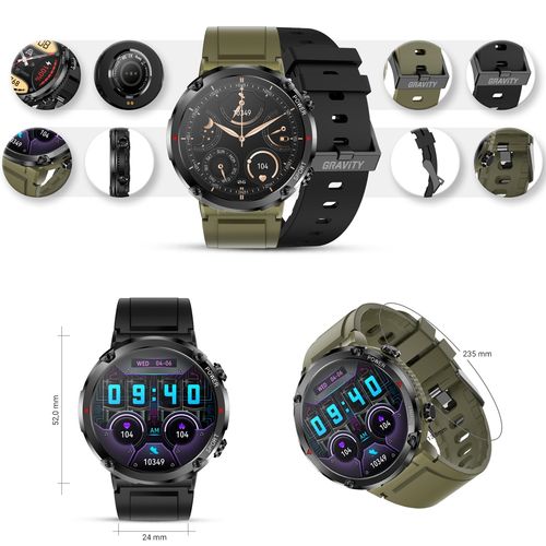 smartwatch gravity gt21-7 + czarny pasek silikonowy na Arena.pl