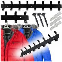 Wieszak ścienny na ubrania klucze wiszący metalowy loft czarny haczyki 16