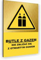 Tabliczka znak informacyjny 30x20 Złota BUTLE Z GAZEM Aluminiowa NADRUK UV