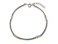 OKSYDOWANA SREBRNA BRANSOLETA PERŁY KULKI KORALIKI