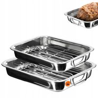 KADAX Blacha Z Rusztem Brytfanna Stal 30cm + 35cm