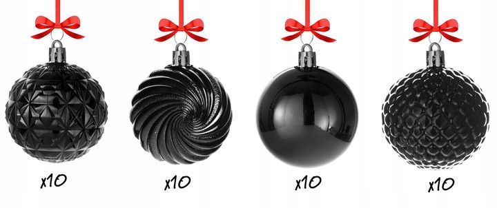 BOMBKI NIETŁUKĄCE CHOINKOWE wzory 6 cm 40 szt ZESTAW BOMBEK zdjęcie 13