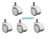 Kółka do fotela obrotowego BIAŁE 50 mm fi.11 mm