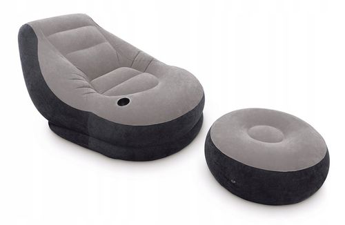 FOTEL DMUCHANY WELUROWY PUFA + PODNÓŻEK INTEX na Arena.pl