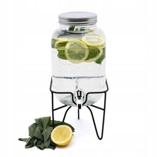 SZKLANY SŁOIK Z KRANIKIEM stojak na lemoniadę napoje soki piknik przyjęcie na Arena.pl