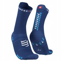 Skarpety Compressport Run High - Wysokie / Sodalite / fluo blue