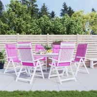 Poduszki na krzesła z wysokim oparciem, 6 szt., różowe, tkanina