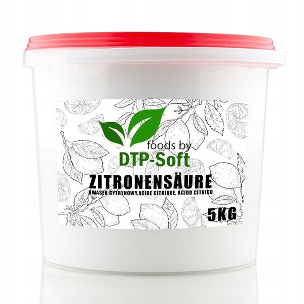 5KG KWAS CYTRYNOWY JEDNOWODNY SPOŻYWCZY KWASEK E330 CZYSTY WIADERKO 5 KG zdjęcie 1